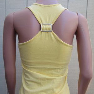 Victoria's Secret yellow shelf bra v-neck racerback tank with silver buckle, Med